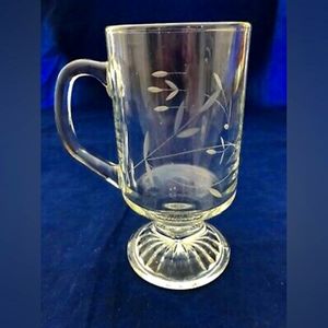 Vintage set of 2 crystal beverage mugs.
